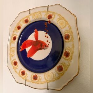 Anthro Lou Rota Betta Fish Plate 🐠 Vibrant Nature Table
